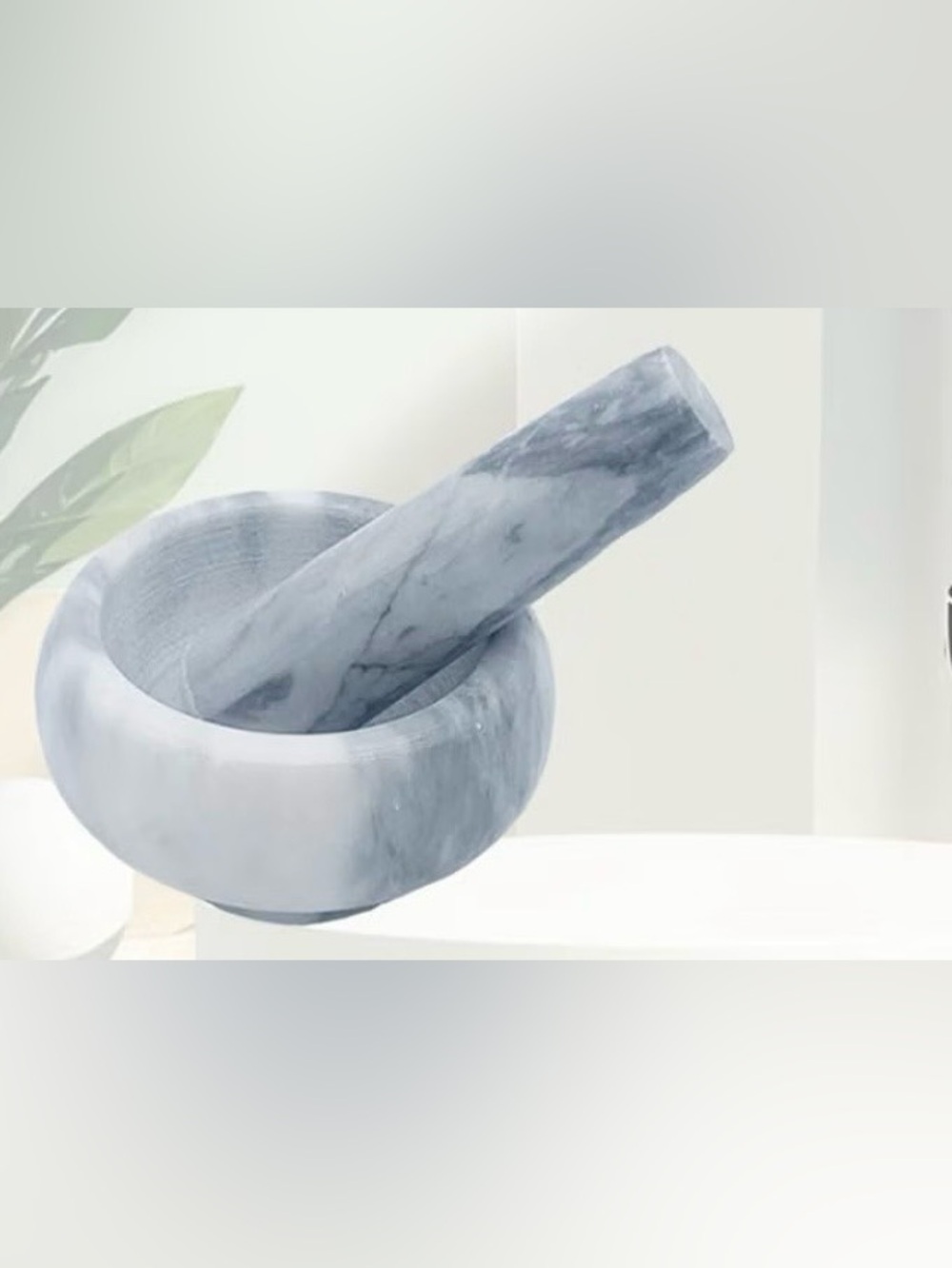 Gray Marble Mortar and Pestle Set